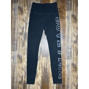 Pink By Victoria Secret Sz Xs Womens Black Yoga Pants Love Pink Logo Leggings